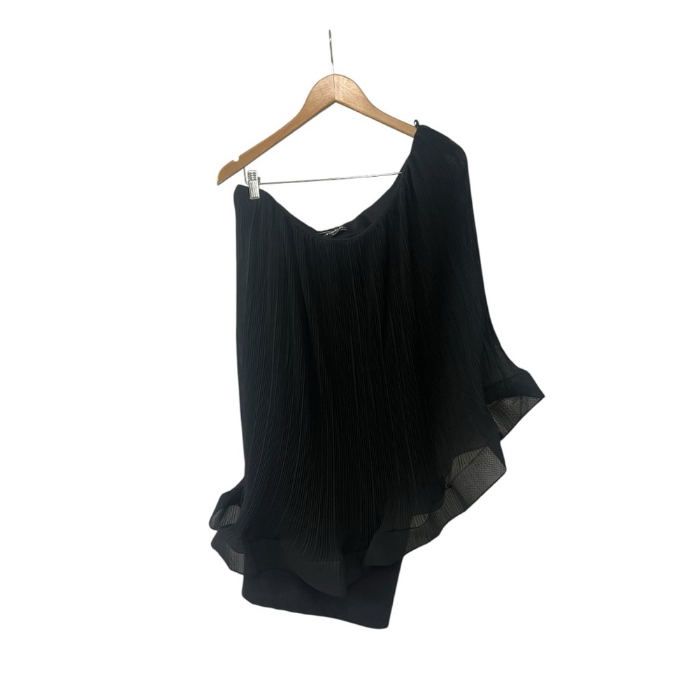 NWT Bebe Pleated Ruffle Strapless One Shoulder Dress XL 60s Mod
